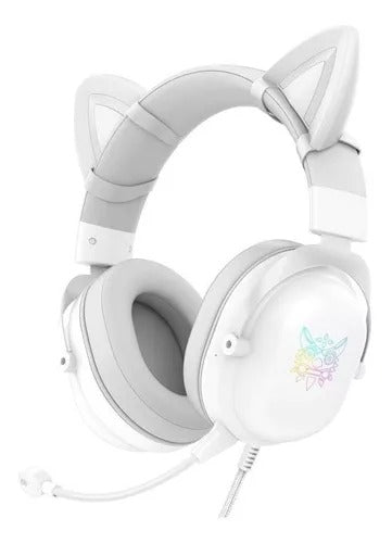Audífonos Gamer Onikuma Headset Gamer Headset X11 Blanco Con Luz Rgb