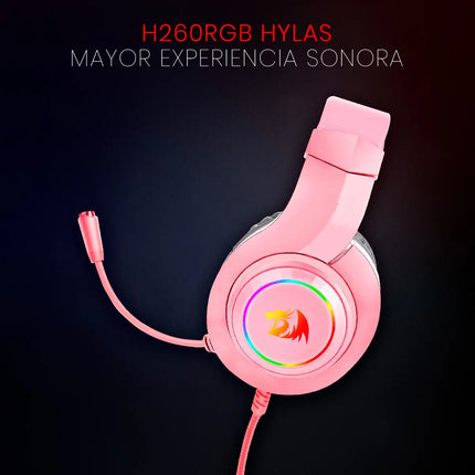 Auriculares Redragon Hylas para videojuegos, color rosa, Rgb H260