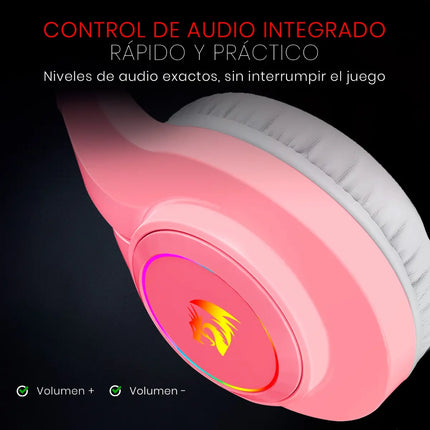 Auriculares Redragon Hylas para videojuegos, color rosa, Rgb H260