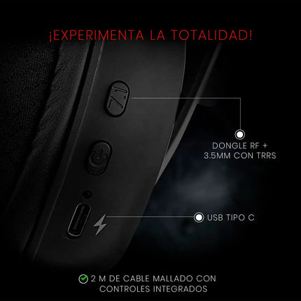 Audifonos Redragon Zeus X Wireless H510-wl, 7.1 Virtual, Rgb Color Negro