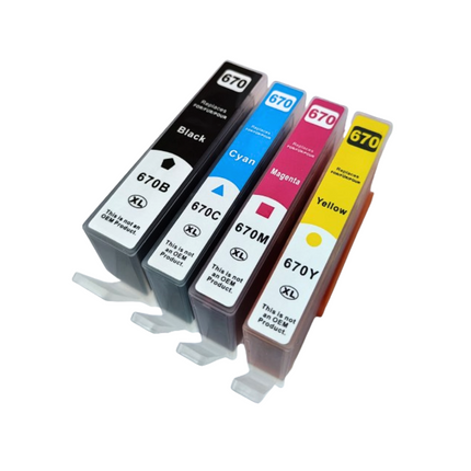 Cartucho de Tinta Victorynk Genérico para Hp 670 Negro o Colores 18ml