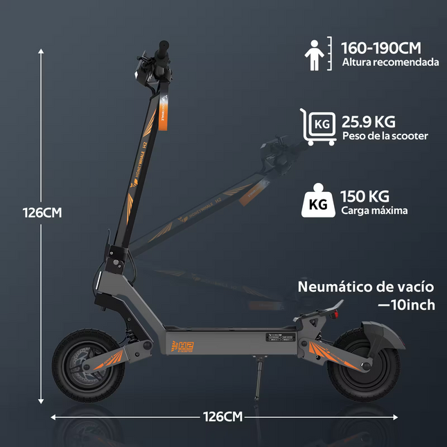 Scooter Electrico H2 Honey Whale, Batería de 48V/13a