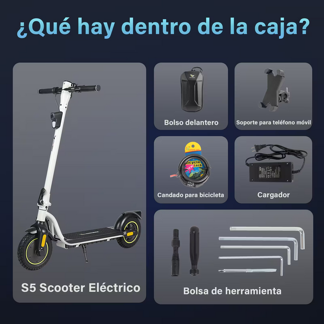 Scooter Eléctrico Plegable Honey Whale S5 Blanco