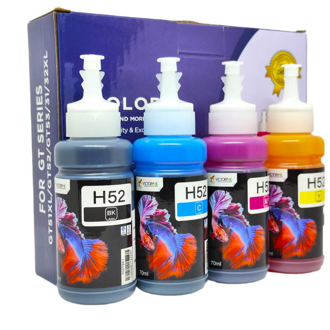 Pack 4 Tinta Dye Tipo Vivera para Hp 70ml 8600  h 950 H934 h 935 h 670 hp 500 hp 315 h 564  h52