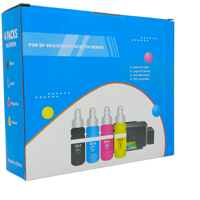 Pack 4 Tinta High Definition para Epson L805  L120 L310 L380  70ml