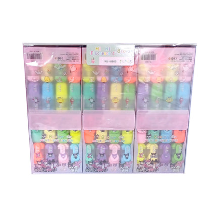 Paquete 8 Pz Mini Marcatextos Resaltadores  Papeleria Kawai