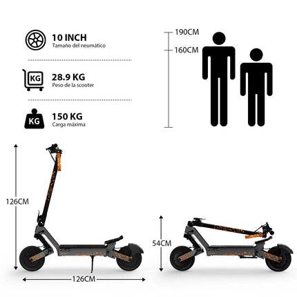 Scooter Electrico Plegable Honey Whale H2 Dual Ultra