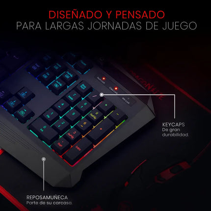 Teclado Gamer Redragon Harpe Pro K503a Español Con Luz Rgb Teclado Negro