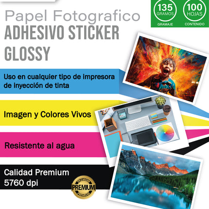 Papel Victorynk Adhesivo Glossy Carta 100 Hojas 135gr