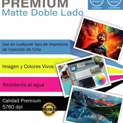 Papel Fotografico Doble Lado Glossy A4(210 x 297 mm)/ 50 Hojas 220gr