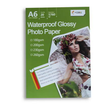 Pack 10 Papel Fotografico Glossy Postal Victorynk A6 20 Hojas C/U, 180gr