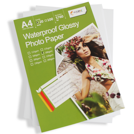 Papel Victorynk Fotografico Glossy A4 20 Hojas, 180gr
