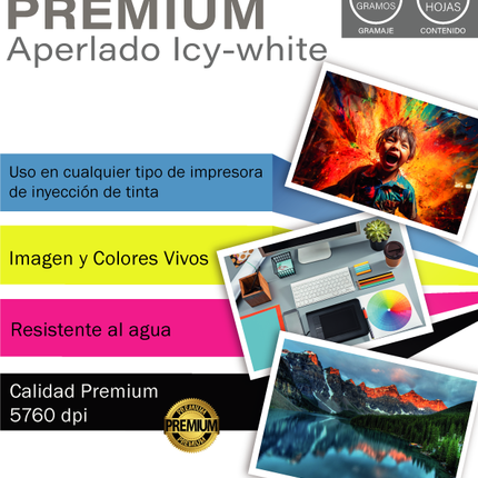 Papel Victorynk Aperlado Dorado A4 50 Hojas, 260gr