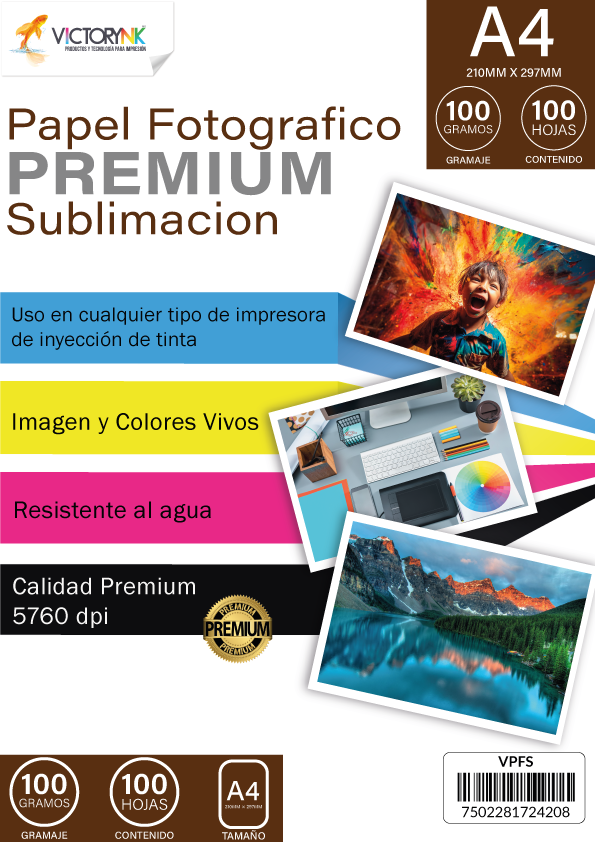 Papel De Sublimación Victorynk A4 100 Hojas 100gr
