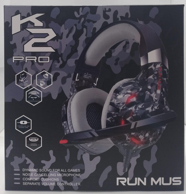 Audifono Diadema Gaming con Micrófono, 3.5mm, HiFi, Alcance 5.0, Camuflajeado Onikuma K2PRO