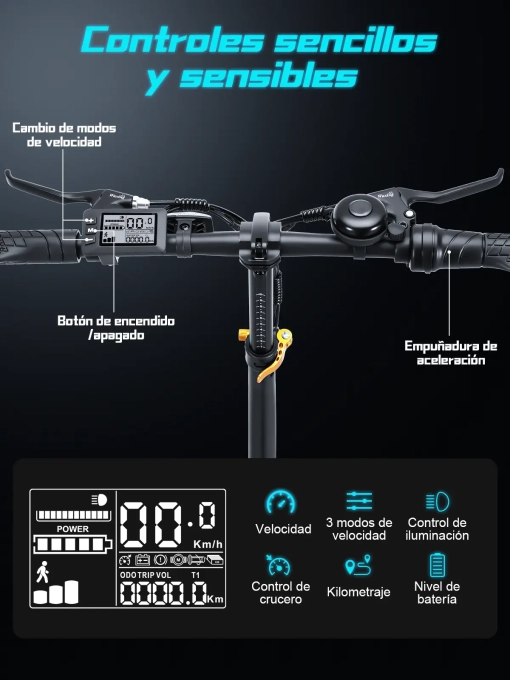 Bicicleta Eléctrica Negro Honey Whale BW02