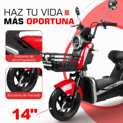 Motobici Eléctrica Honey Whale U9S Rojo