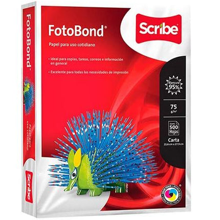 El "Papel Bond Fotobond Scribe Carta" es una opción ideal para diversas aplicaciones de impresión en entornos profesionales y personales. Este paquete incluye 500 hojas de papel bond en formato carta (210 x 297 mm).