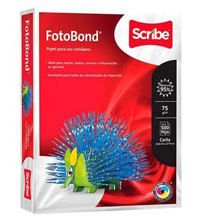 El "Papel Bond Fotobond Scribe Carta" es una opción ideal para diversas aplicaciones de impresión en entornos profesionales y personales. Este paquete incluye 500 hojas de papel bond en formato carta (210 x 297 mm).