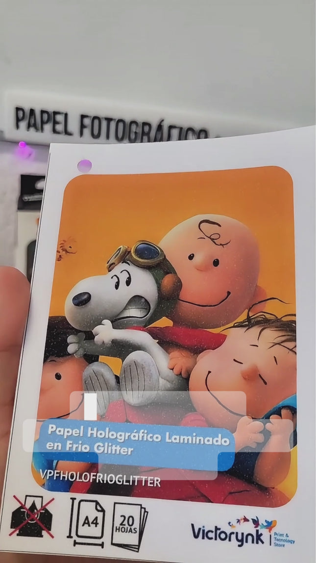 Papel Laminado Holografico En Frio Glitter 20 Pzs A4
