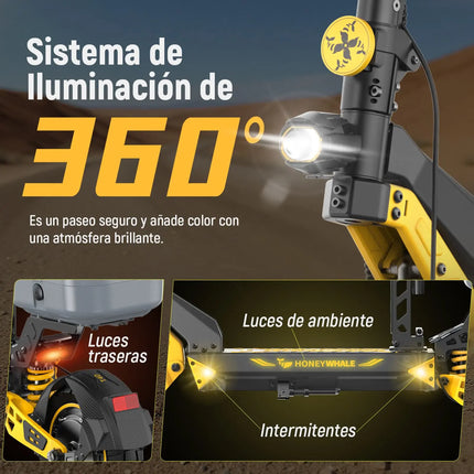 Scooter Eléctrico Honey Whale T4D Amarillo