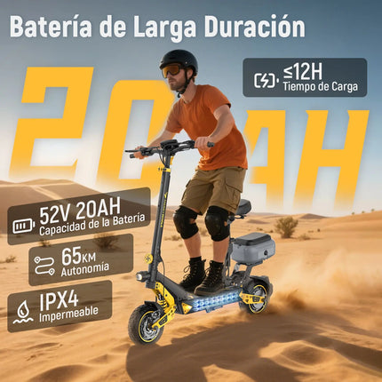 Scooter Eléctrico Honey Whale T4D Amarillo