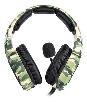 Audifonos de Diadema Gaming con luz led RGB retroilumin con micrófono Color Militar verde con café Onikuma JustOne OS884MV