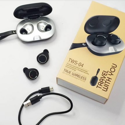 Audífono in ear tipo samsumg, manos libres bluetooth free earbuds 10m con estuche textura metalizada OneDer TWS04