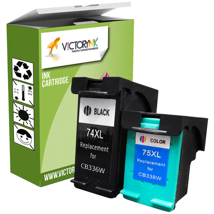 Cartucho de Tinta Victorynk Genérico Para Hp 75 y 74  D4200 / c4480 / 5200 / 5280 / c4280 / 4360