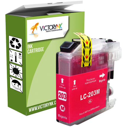 Cartucho de Tinta Victorynk Genérico para Brother LC 203 XL Negro y Colores, MFC-J4320DW, MFC-J4420DW, MFC-J460D