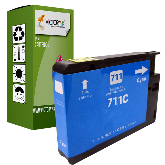 Pack 4 Cartucho de Tinta Genérico para HP 711 XL T120/t 520 Negro 711 Cz129a