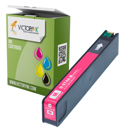 Pack de 4 Cartuchos de Tinta Victorynk Genérico para HP 974 A 452DW 477D l0s08al, 80 ml