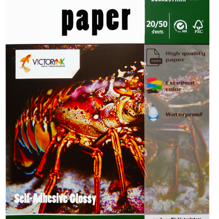Papel Victorynk Adhesivo Glossy A4 20 Hojas, 135gr