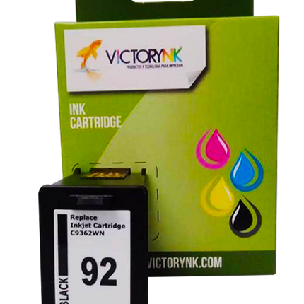 Cartucho de Tinta Victorynk Genérico para HP 92 Negro 5440, 7850, 7850v, 7850xi, C3180 AIO, C4140 AIO, C4180 AIO, D4145, Pro B8350