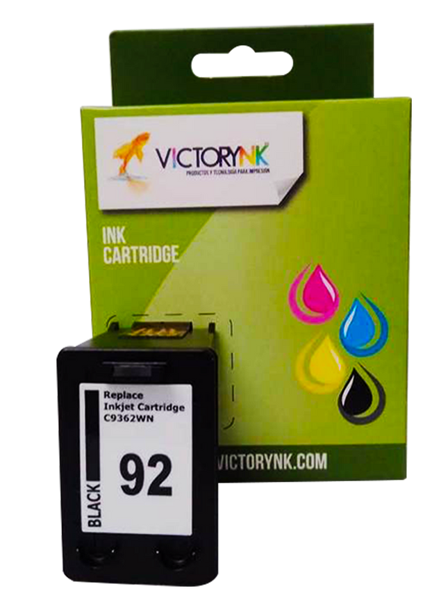 Cartucho de Tinta Victorynk Genérico para HP 92 Negro 5440, 7850, 7850v, 7850xi, C3180 AIO, C4140 AIO, C4180 AIO, D4145, Pro B8350