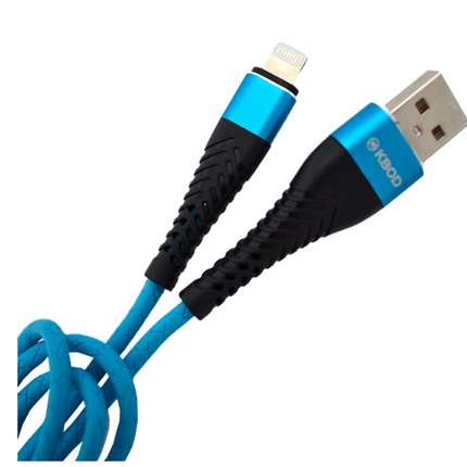 Cable cargador y transmisor de datos para ios iphone, carga rápida, reforzado, uso rudo 2.4A, 1m Kbod TKBCBO8400