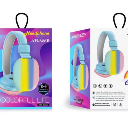 Audifonos On Ear AH806B TY014 Bluetooth Plegable Inalámbricos Color Full, HiFi 5.0-EDR