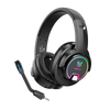 Audifono diadema gaming con microfono, 3.5mm, HiFi, alcance 5.0 BLUETOOH negro con luz led RGB TB3