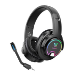 Audifonos On Ear Owii TB3 Alcance 5.0 Bluetooth Gaming con Microfono, 3.5mm, HiFi,  Negro con Luz Led RGB