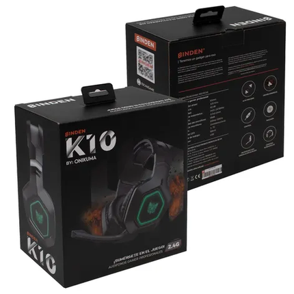 Audifonos On Ear Kinkete TX15PRO3.5 Led Arcoiris Gaming con Microfono, 3.5mm, HiFi, Luz Led RGB, Alcance 5.0