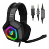Audifono diadema gaming con microfono, 3.5mm, HiFi, luz led RGB, alcance 5.0 color negro Onikuma TK10