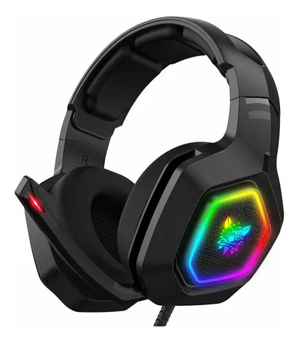 Audifonos On Ear Onikuma TK10 Gaming con Microfono, 3.5mm, Luz Led RGB, Alcance 5.0 Color Negr