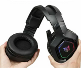 Audifonos On Ear Onikuma TK10 Gaming con Microfono, 3.5mm, Luz Led RGB, Alcance 5.0 Color Negr
