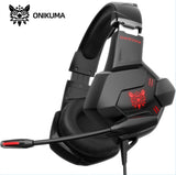 Audifonos On Ear Onikuma TK11 Gaming con Microfono, 3.5mm, Luz Led RGB, Alcance 5.0 Color Negro con Rojo