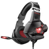 Audifono diadema gaming con microfono, 3.5mm, HiFi, luz led RGB, alcance 5.0 color negro con rojo Onikuma TK11