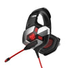 Audifono diadema gaming con microfono, 3.5mm, HiFi, luz led RGB, alcance 5.0 color negro con rojo Onikuma TK11