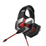 Audifonos On Ear Onikuma TK11 Gaming con Microfono, 3.5mm, Luz Led RGB, Alcance 5.0 Color Negro con Rojo