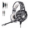 Audífono diadema gaming con micrófono, 3.5mm, HiFi, led, alcance 5.0, surround, estilo militar blanco-negro Onikuma K1B