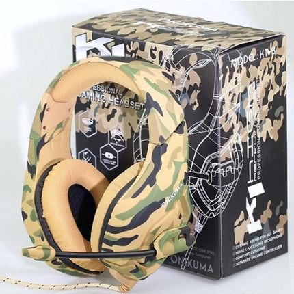 Audifonos On Ear Onikuma K1B Gaming con Micrófono, 3.5mm, HiFi, Alcance 5.0, Surround, Estilo Militar Café-Verde