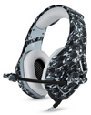 Audífono diadema gaming con micrófono, 3.5mm, HiFi, led, alcance 5.0, surround, estilo militar blanco-negro Onikuma K8